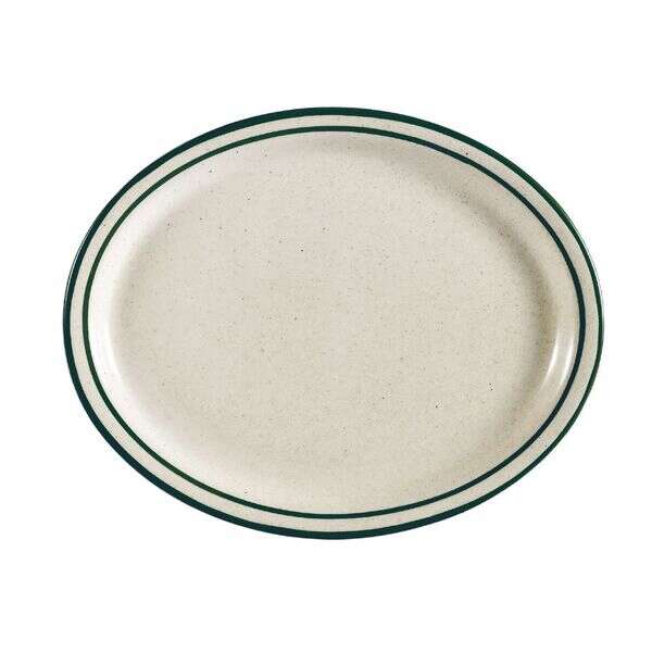 C.A.C. CES-14, #10 13.5-Inc Stoneware Emerald Oval Platter, DZ