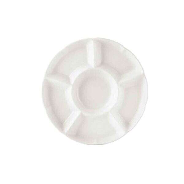 C.A.C. CMP-11, 11-Inch White Five Star Porcelain Compartment Tray, DZ