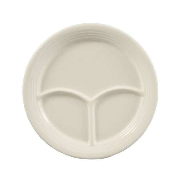 C.A.C. CMP-21, 12-Inch White Porcelain 3 Compartment Round Plate, DZ