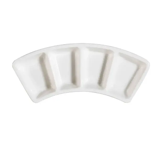 C.A.C. CN-4B8, 8.5-Inch White Porcelain 4 Section Dish, 3 DZ/CS