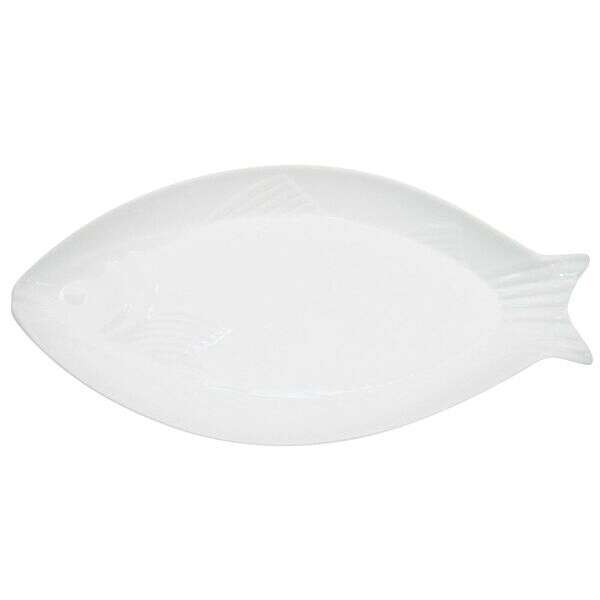 C.A.C. COL-F92, 40 Oz 22-Inch Bright White Porcelain Fish Platter, 4 PC/CS