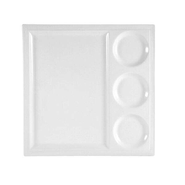 C.A.C. CTY-21, 12-Inch White Porcelain Citysquare Square Contemporary Tray, DZ