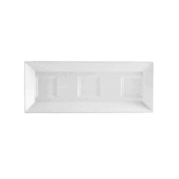 C.A.C. CTY-RT10, 12-Inch Porcelain Citysquare Three-Bowl Tray, 2 DZ/CS