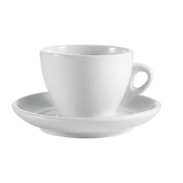 C.A.C. E-11, 11 Oz White Porcelain Cup with 6.5-Inch Saucer, 24-Set/CS