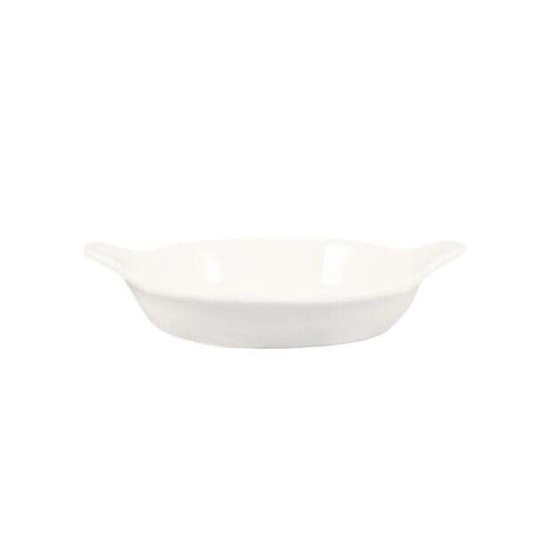 C.A.C. EGD-8, 7.25-Inch Bone White Stoneware Round Egg Dish, 3 DZ/CS