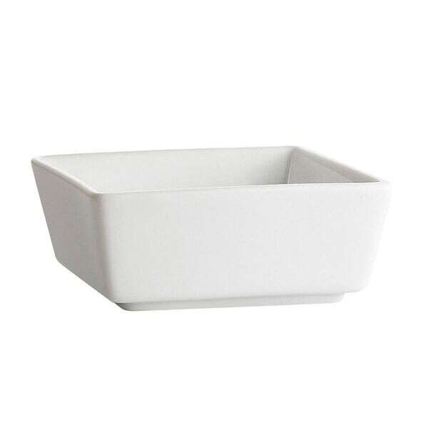 C.A.C. F-BW4, 5 Oz 3.5-Inch White Porcelain Square Bowl, 4 DZ/CS