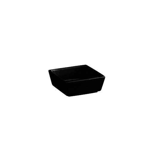 C.A.C. F-BW4-B, 5 Oz 3.5-Inch Black Porcelain Square Bowl, 4 DZ/CS