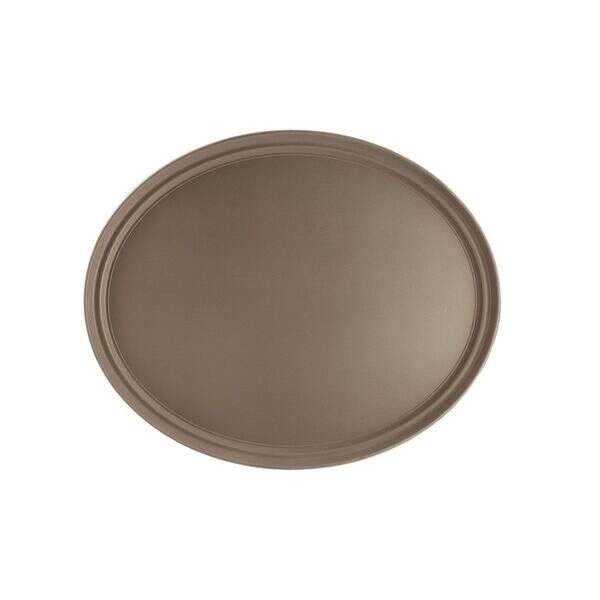 C.A.C. FGTO-2722BN, 27x22-inch Oval Fiberglass Brown Tray