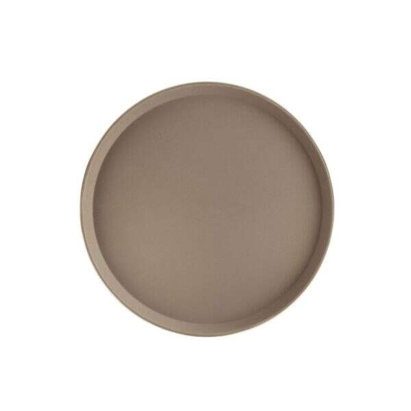 C.A.C. FGTR-16BN, 16-inch Round Fiberglass Brown Tray