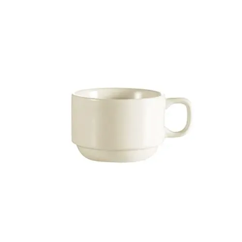 C.A.C. FR-23, 7 Oz 3.25-Inch White Stoneware Stacking Cup, 3 DZ/CS