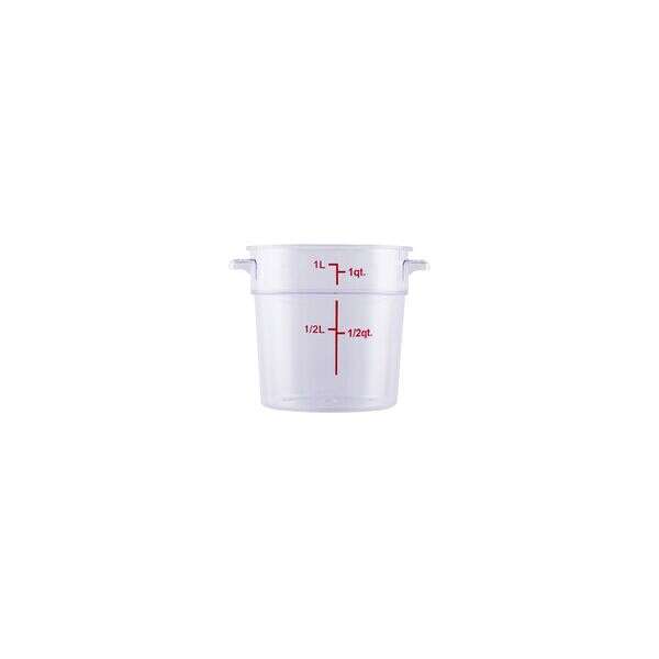 C.A.C. FS1P-1C, 1 Qt Polycarbonate Clear Round Food Storage Container