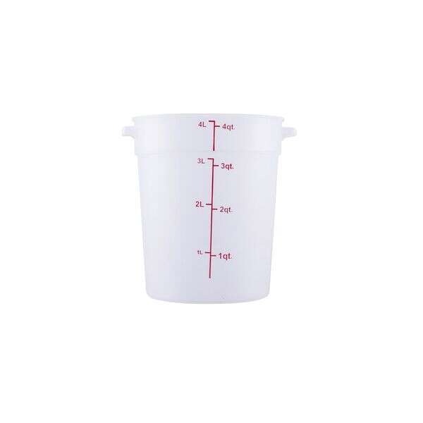 C.A.C. FS2P-4T, 4 Qt Polypropylene Clear Round Food Storage Container