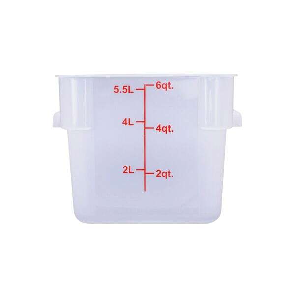 C.A.C. FS2P-SQ6T, 6 Qt Polypropylene Clear Square Food Storage Container