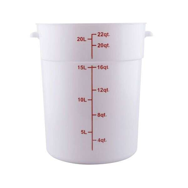 C.A.C. FS3P-22W, 22 Qt Polypropylene White Round Food Storage Container