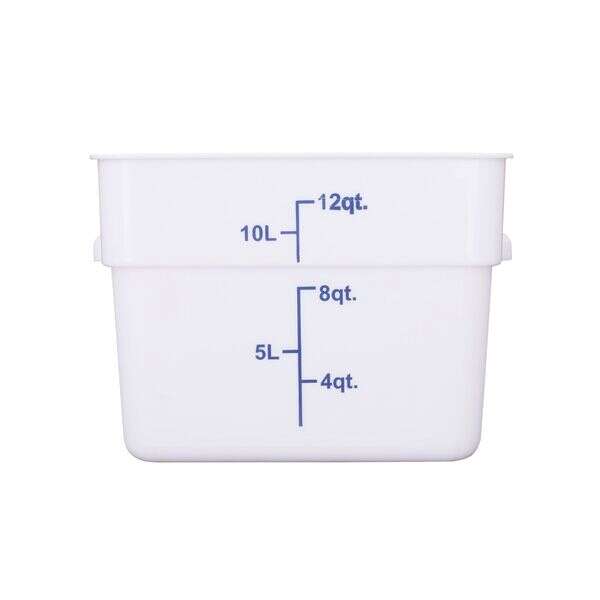 C.A.C. FS3P-SQ12W, 12 Qt Polypropylene White Square Food Storage Container