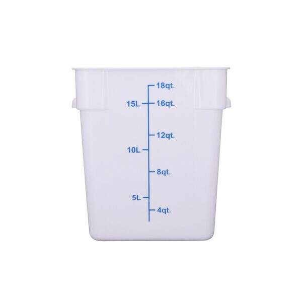 C.A.C. FS3P-SQ18W, 18 Qt Polypropylene White Square Food Storage Container
