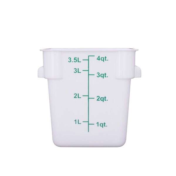 C.A.C. FS3P-SQ4W, 4 Qt Polypropylene White Square Food Storage Container