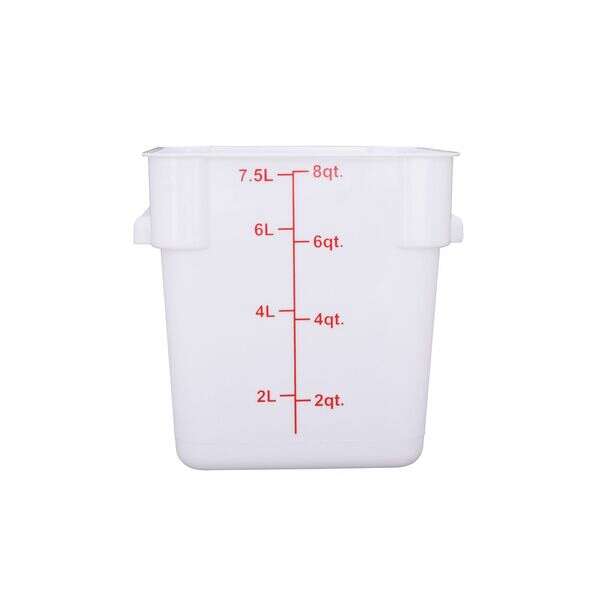 C.A.C. FS3P-SQ8W, 8 Qt Polypropylene White Square Food Storage Container