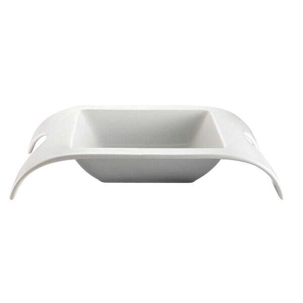 C.A.C. FSB-120, 40 Oz 13x10.25-Inch Porcelain Deep Square Bridge Bowl, 4 PC/CS