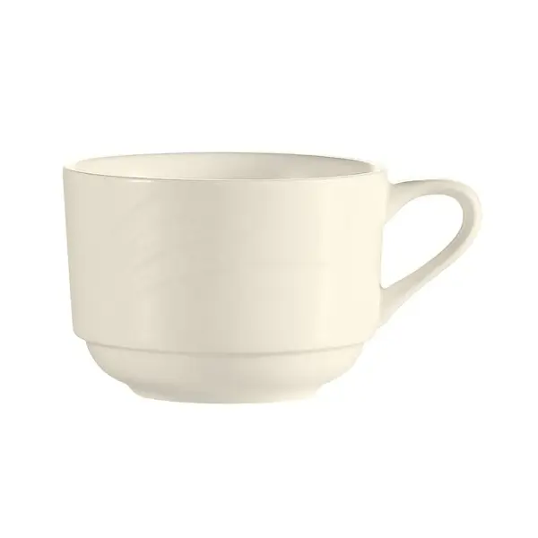 C.A.C. GAD-1-S, 7.5 Oz Bone White Porcelain Stacking Coffee Cup, 3 DZ/CS