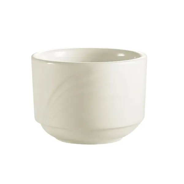 C.A.C. GAD-4, 7.5 Oz 3.5-Inch Bone White Porcelain Stacking Bouillon Cup, 3 DZ/CS
