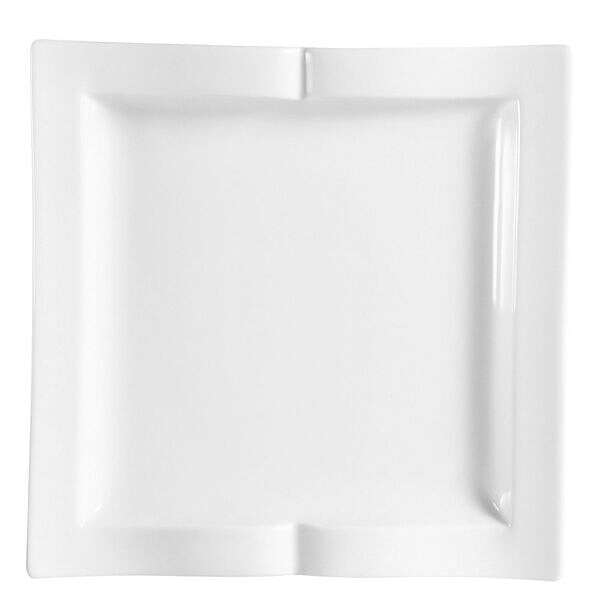 C.A.C. GBK-3, 12 Oz 8.5-Inch Goldbook Porcelain Square Pasta Plate, 2 DZ/CS