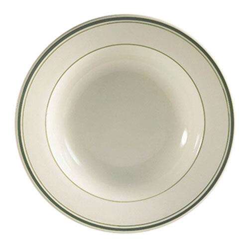 C.A.C. GS-11, 5 Oz Stoneware Greenbrier Fruit Dish with Green Band, 3 DZ/CS