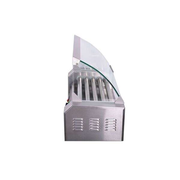 C.A.C. HDRS-05, 5-Roller Hot Dog Roller Grill Set with Sneeze Guard, 700W