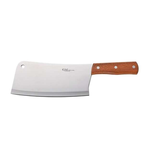 C.A.C. KACH-84W, 8-Inch Asian Cleaver Heavy-Duty W/ Wooden Handle