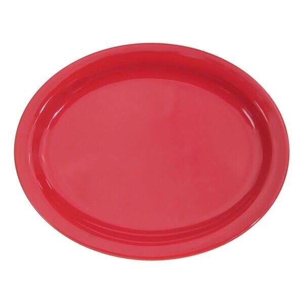 C.A.C. L-12NR-R, 9.75-Inch Las Vegas Narrow Rim Red Oval Platter, 2 DZ/CS