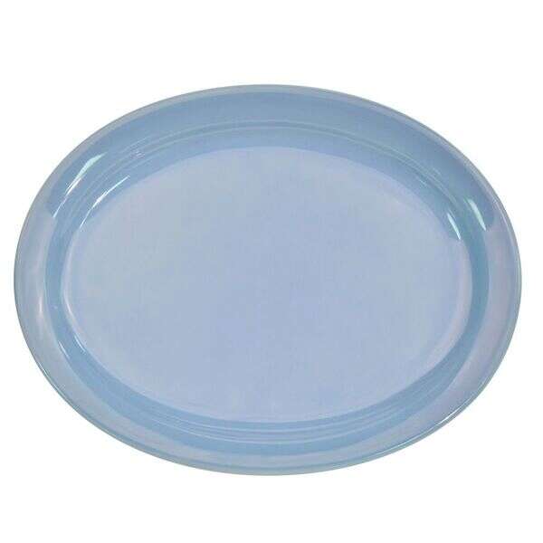 C.A.C. L-13NR-LBU, 11.5-Inch Las Vegas Narrow Rim Light Blue Oval Platter, DZ