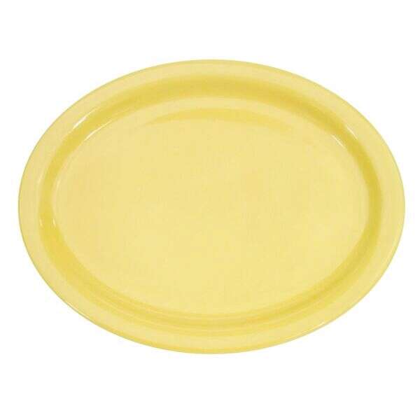 C.A.C. L-14NR-Y, 13.25-Inch Las Vegas Narrow Rim Yellow Oval Platter, DZ