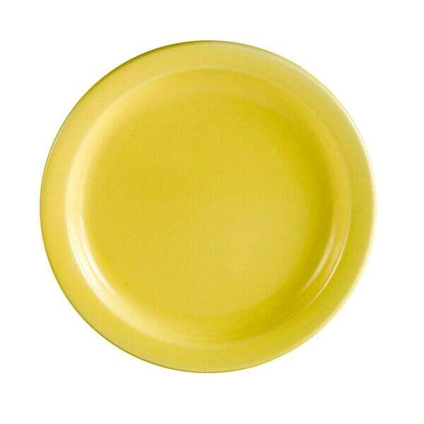 C.A.C. L-6NR-Y, 6.5-Inch Las Vegas Narrow Rim Yellow Plate, 3 DZ/CS