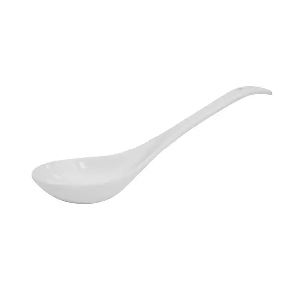 C.A.C. LN-SP10, 4 Oz Bright White Porcelain Asian Soup Spoon, 3 DZ/CS