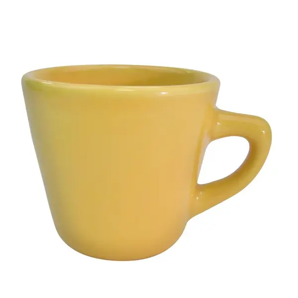 C.A.C. LV-1-Y, 7.5 Oz 3.25-Inch Yellow Stoneware Tall Cup, 3 DZ/CS