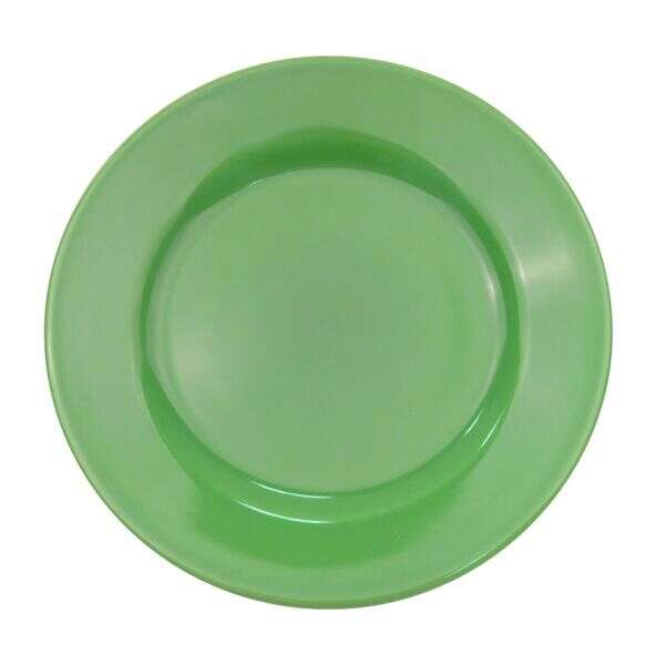 C.A.C. LV-8-G, 9-Inch Green Stoneware Plate with Rolled Edge, 2 DZ/CS