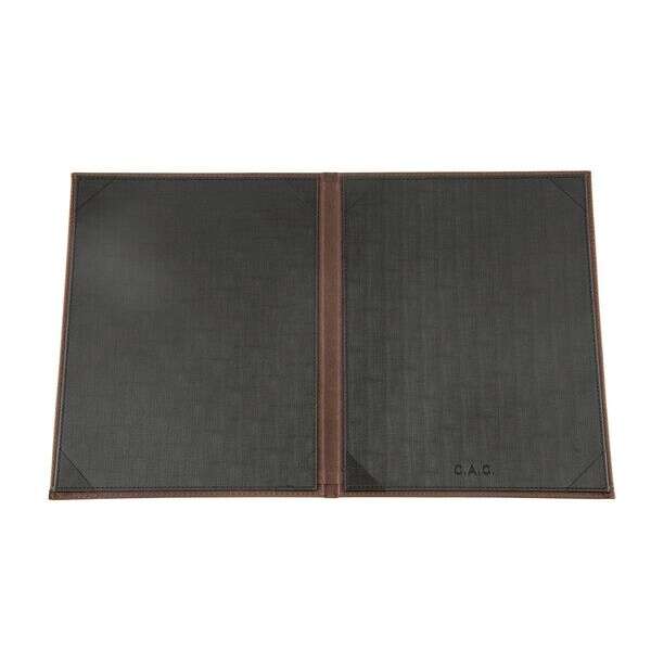 C.A.C. MCC2-11BN, 8.5x11-inch 2-Panel Faux Leather Brown Menu Cover
