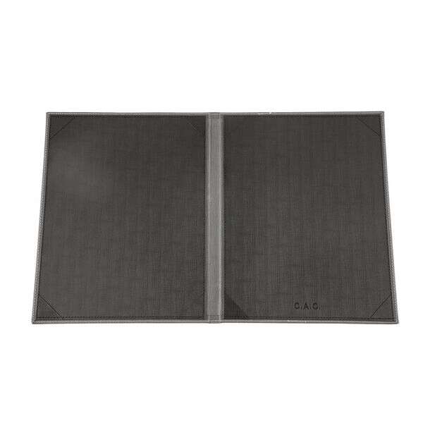 C.A.C. MCC2-11GY, 8.5x11-inch 2-Panel Faux Leather Gray Menu Cover