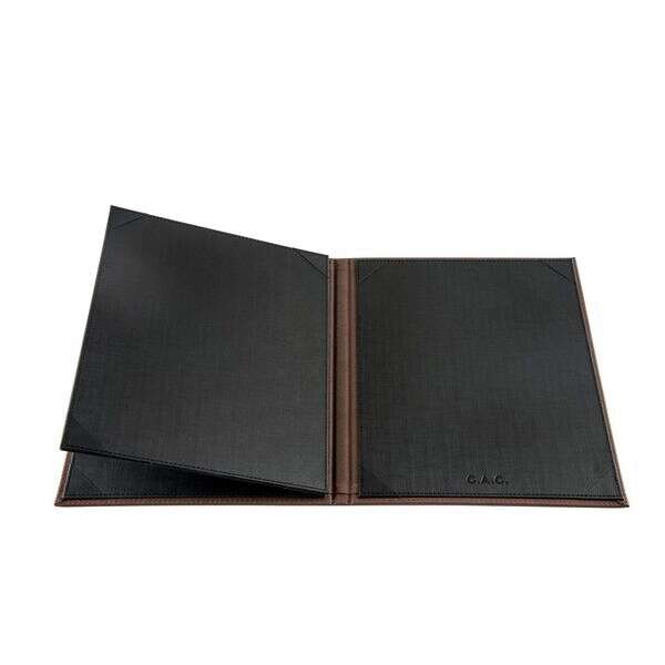 C.A.C. MCC4-11BN, 8.5x11-inch 4-Panel Faux Leather Brown Menu Cover