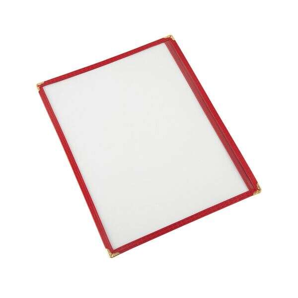 C.A.C. MCP1-911RD, 8.5x11-inch 1-Pocket Red Menu Cover