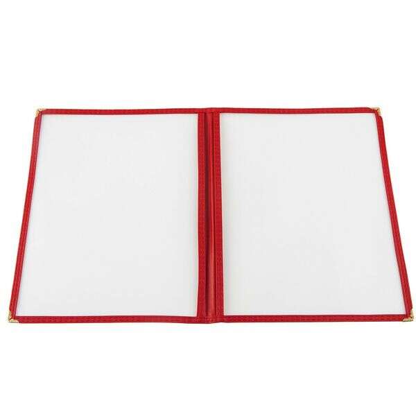 C.A.C. MCP2-911RD, 8.5x11-inch 2-Pocket Red Menu Cover