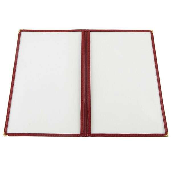 C.A.C. MCP2-914BY, 8.5x14-inch 2-Pocket Burgundy Menu Cover