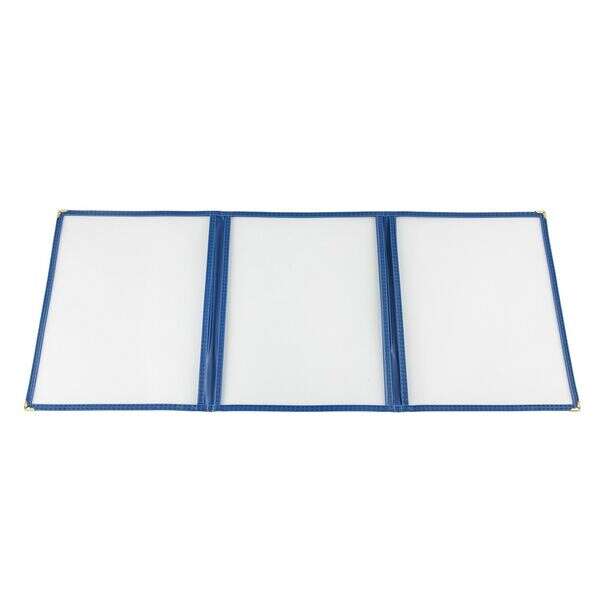 C.A.C. MCP3-911BL, 8.5x11-inch 3-Pocket Blue Menu Cover