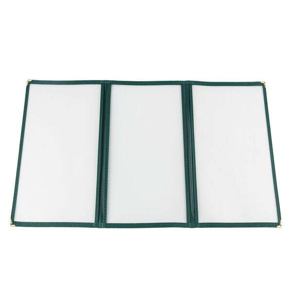 C.A.C. MCP3-911GN, 8.5x11-inch 3-Pocket Green Menu Cover