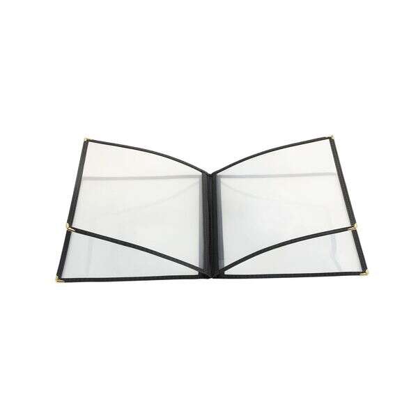 C.A.C. MCP4-911BK, 8.5x11-inch 4-Pocket Black Menu Cover