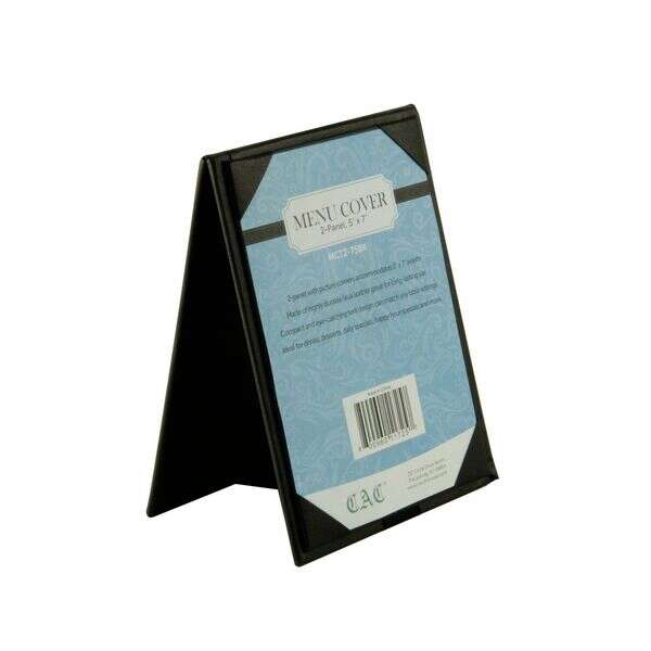 C.A.C. MCT2-75BK, 5x7-inch 2-Panel Black Menu Cover Tent