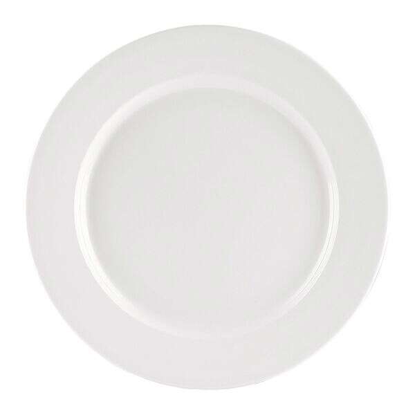 C.A.C. MLRN-21, 12-inch White Melamine Round Plate, DZ