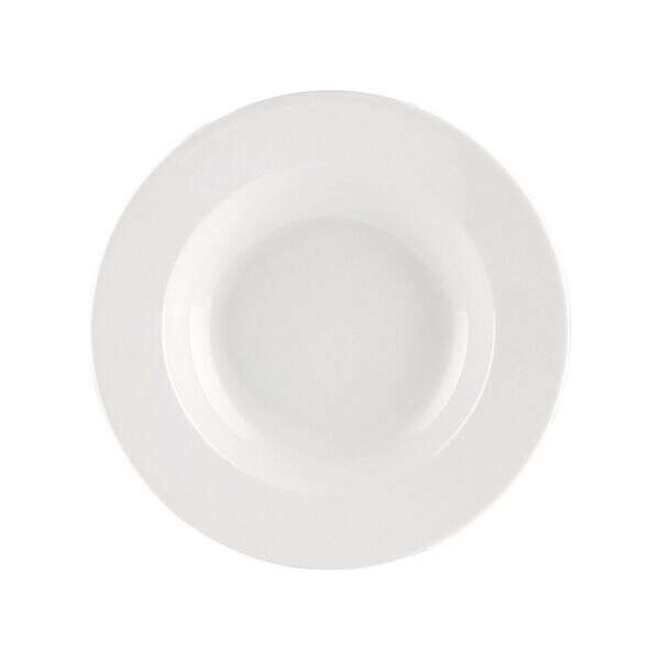 C.A.C. MLRN-3, 10 Oz 9-inch White Melamine Rim Soup Plate, DZ