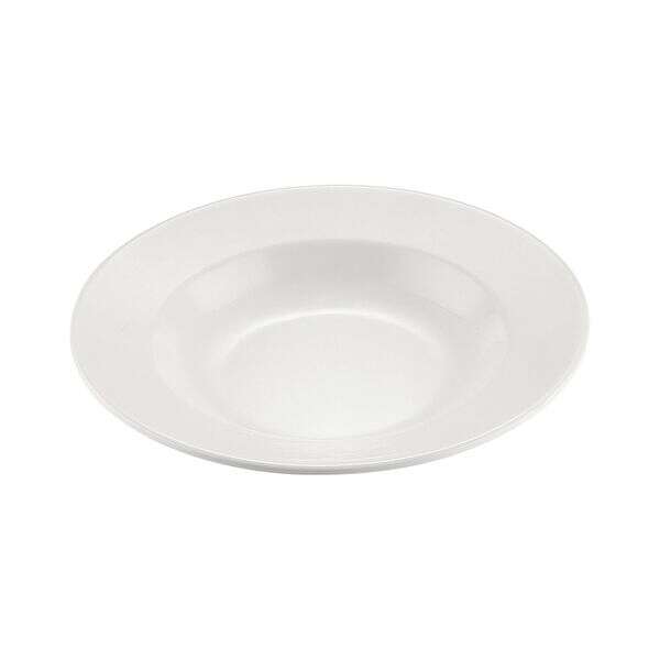 C.A.C. MLRN-3, 10 Oz 9-inch White Melamine Rim Soup Plate, DZ