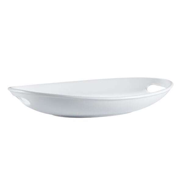 C.A.C. MX-OT18, 18.12-Inch Porcelain Handled Deep Oval Tray, 4 PC/CS